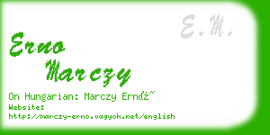 erno marczy business card